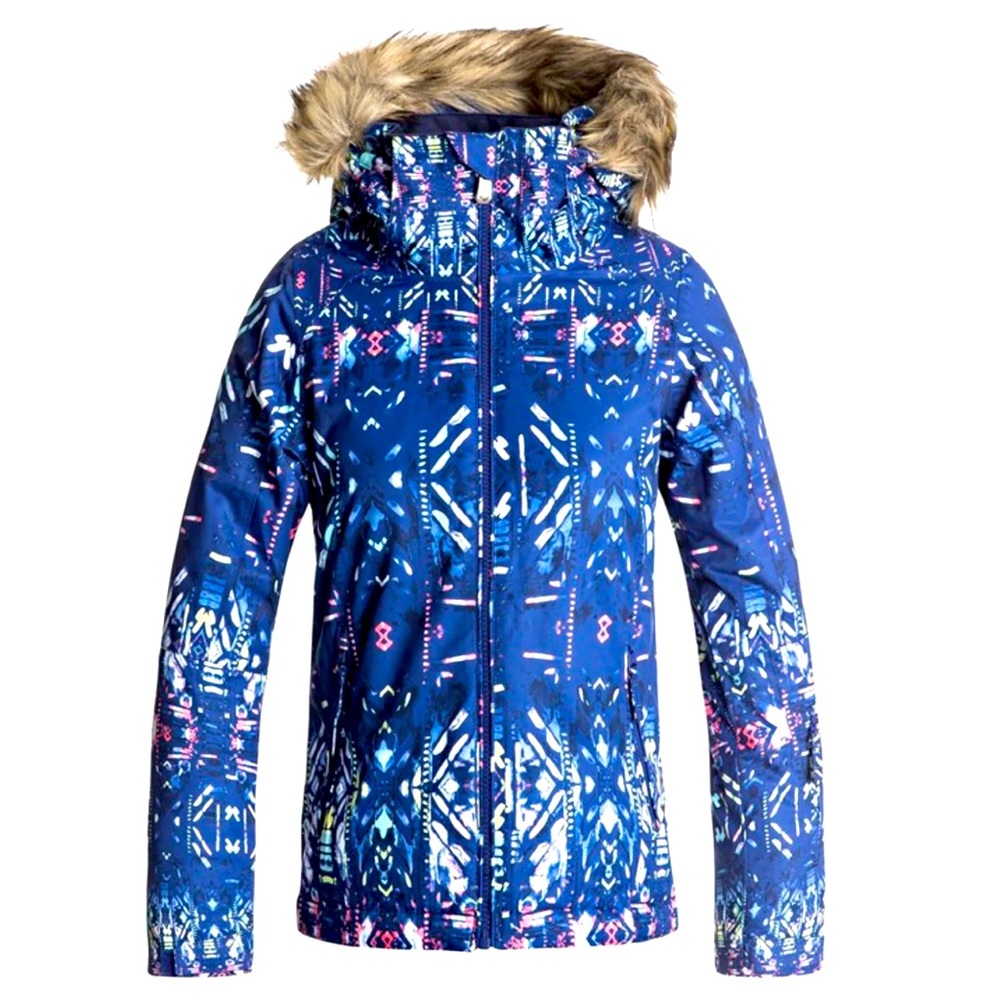 (12) Roxy American Pie Snow Jacket Snowboarding Ski Navy Blue Pink New Condition